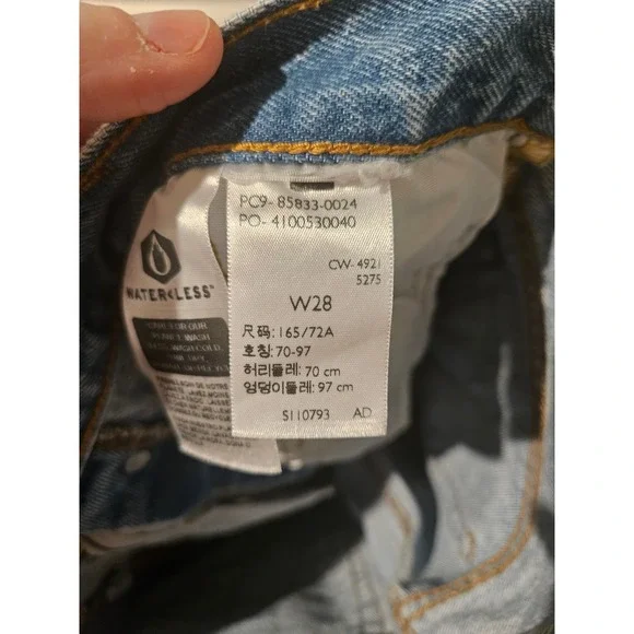 Levi's 501 Mid Thigh Denim Shorts Women's 28 High Rise Button Fly Light Wash - Picture 6 of 7